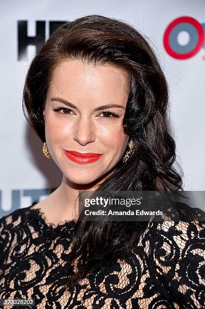 Actress Emily Hampshire arrives at the 2013 Outfest Opening Night Gala of C.O.G. At The Orpheum Theatre on July 11, 2013 in Los Angeles, California.