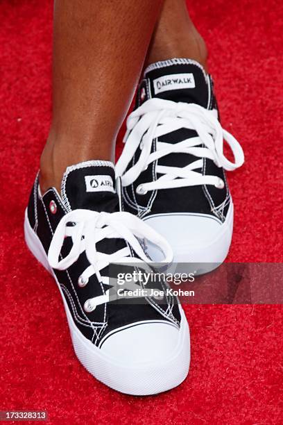 Actress Emayatzy Corinealdi attends Abercrombie & Fitch Co. Presents their 2013 "Stars On The Rise!" at The Grove on July 11, 2013 in Los Angeles,...