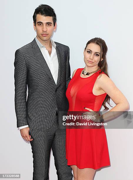 Musician Nick Simmons and sister TV personality Sophie Simmons attend the premiere of Summit Entertainment's "RED 2" at Westwood Village on July 11,...