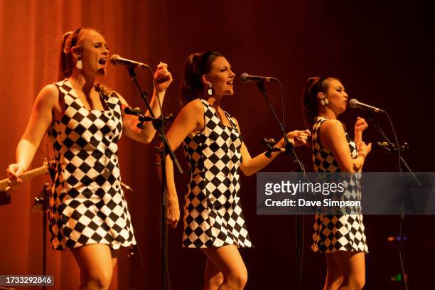 Aria Jones, Esther Stephens and Liv Tennet of The Up-Doos perform during the Tami Neilson's Rock 'n' Roll Revue concert at The Civic on October 13,...