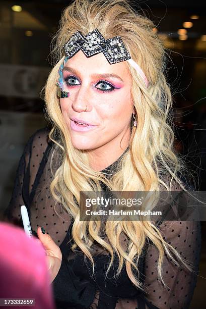 Kesha sighted leaving BBC Radio One on July 12, 2013 in London, England.