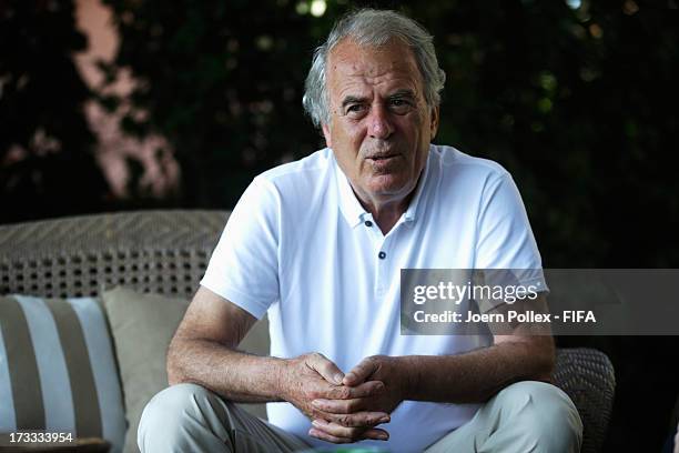 Mustafa Denizli, former national coach of Tuerkey is pictured during an interview on July 12 , 2013 in Istanbul, Turkey.
