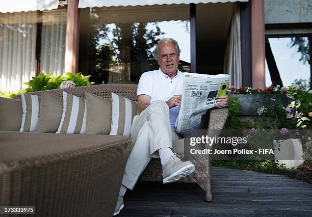 Mustafa Denizli, former national coach of Tuerkey is pictured during an interview on July 12 , 2013 in Istanbul, Turkey.