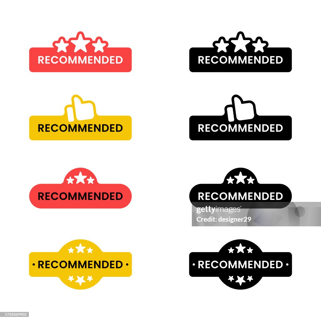 Recommended Label Set Vector Design High-Res Vector Graphic - Getty Images