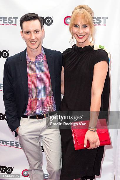 Director Rhys Ernst and producer Zackary Drucker arrive at the 13th Annual Outfest Opening Night Gala Of "C.O.G." at Orpheum Theatre on July 11, 2013...