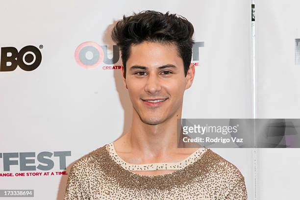Actor Michael J Willet arrives at the 13th Annual Outfest Opening Night Gala Of "C.O.G." at Orpheum Theatre on July 11, 2013 in Los Angeles,...