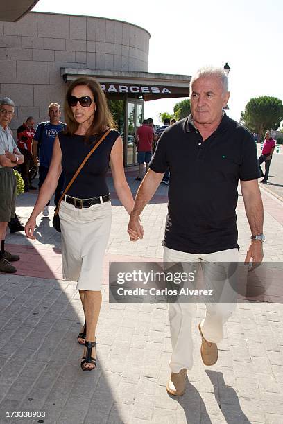 Ana Belen and Victor Manuel attend the funeral chapel for the journalist Concha Garcia Campoy at La Paz Morgue on July 12, 2013 in Madrid, Spain.