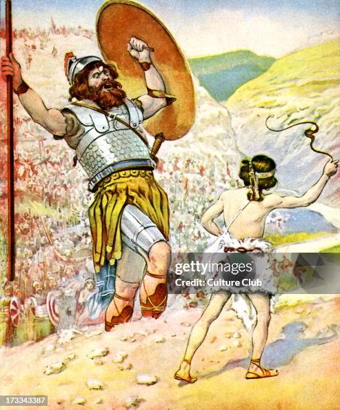 David Collecting Rocks David slings the stone - after illustration by J James Tissot.... News ...