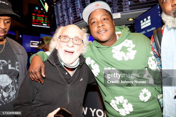 Peter Tuchman and Jadakiss attend evening at the New York Stock Exchange on October 12, 2023 in New York City.