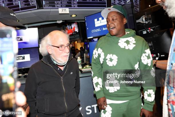 Peter Tuchman and Jadakiss attend evening at the New York Stock Exchange on October 12, 2023 in New York City.