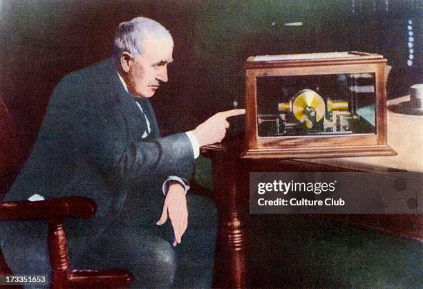 Thomas Edison . Thomas Alva Edison was an American Inventor. Caption reads: 'Thomas Alva Edison'. After an illustration by F. Stocks May.