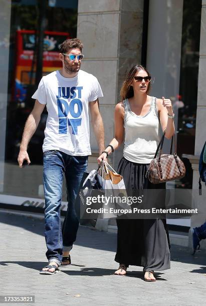 Rudy Fernandez and Helen Lindes are seen on July 11, 2013 in Madrid, Spain.