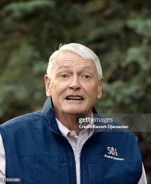 John Malone, chairman of Liberty Media, arrives at the Allen & Co. Annual conference on July 12, 2013 in Sun Valley, Idaho. The resort will host...