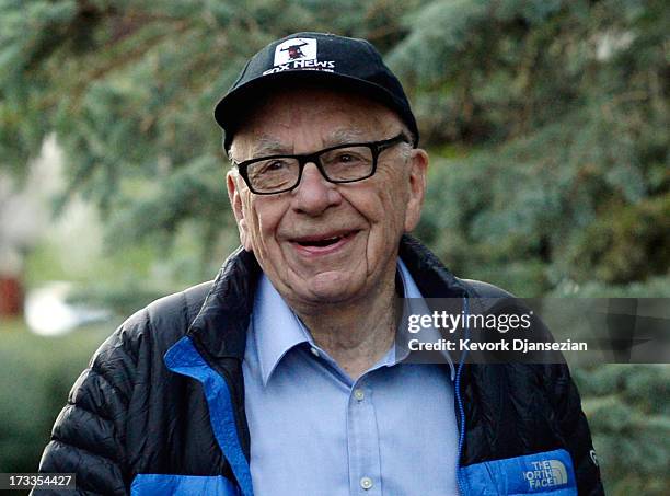 Media mogul Rupert Murdoch, executive chairman of News Corporation and chairman and CEO of 21st Century Fox, arrives at the Allen & Co. Annual...