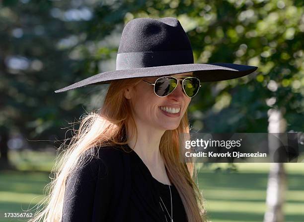 Laura Arrillaga-Andreessen, wife of Netscape Communications Corporation co-founder Marc Andreesen, arrives to the Allen & Co. Annual conference July...
