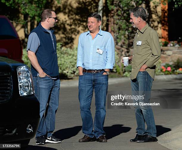 Reed Hastings, CEO of Netflix, Ted Sarandos, Chief Content Officer and Vice President of Content at Netflix, and Thomas Tull, founder and CEO of...