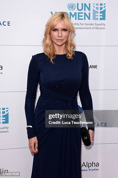 Veronica Ferres arrives for the Cinema for Peace UN women honorary dinner at Soho House on July 12, 2013 in Berlin, Germany.