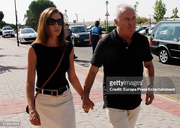 Ana Belen and Victor Manuel attend the funeral chapel for the journalist Concha Garcia Campoy at La Paz Morgue on July 12, 2013 in Madrid, Spain.