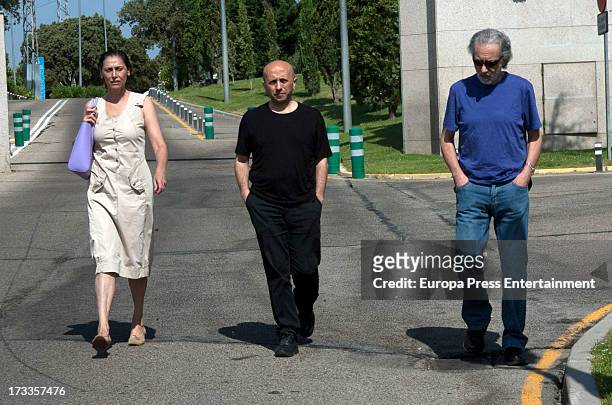 Maria Barranco and David Trueba attend the funeral chapel for the journalist Concha Garcia Campoy at La Paz Morgue on July 12, 2013 in Madrid, Spain.