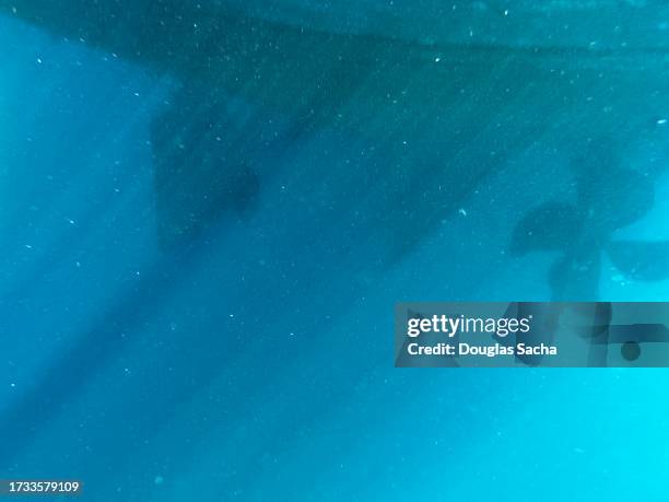 underwater view of a ship’s propellers - propeller stock pictures, royalty-free photos & images