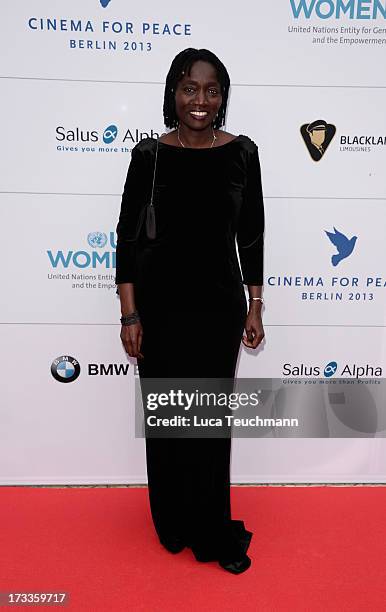 Auma Obama arrives for the Cinema for Peace UN women honorary dinner at Soho House on July 12, 2013 in Berlin, Germany.