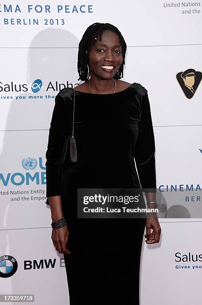 Auma Obama arrives for the Cinema for Peace UN women honorary dinner at Soho House on July 12, 2013 in Berlin, Germany.