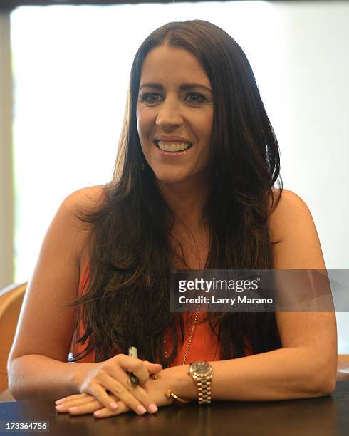 Pattie Mallette signs copies of "Nowhere But Up" at Barnes & Noble on July 12, 2013 in Fort Lauderdale, Florida.
