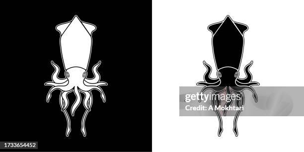 tintenfisch-symbol - icône stock-grafiken, -clipart, -cartoons und -symbole
