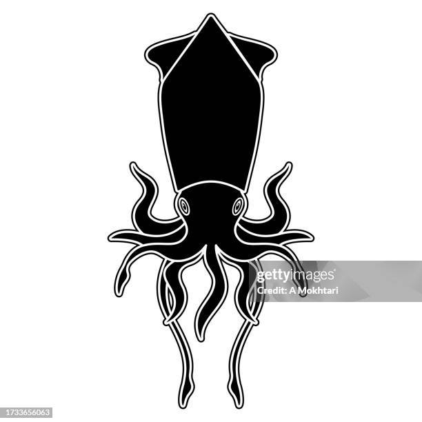 icône de calmar - frying fish stock illustrations