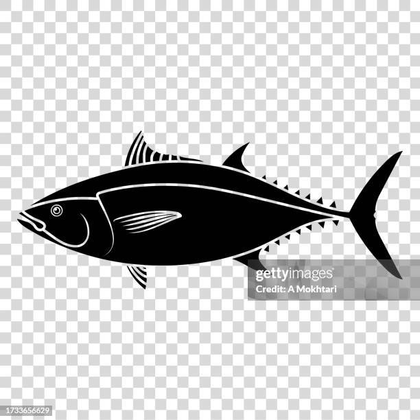tuna fish icon. - bonito del norte stock illustrations