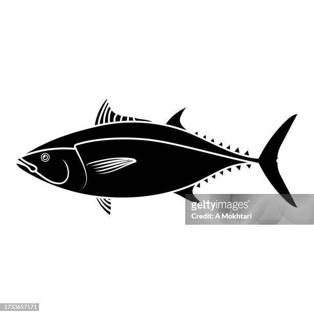 tuna fish icon. - fish vector stock illustrations