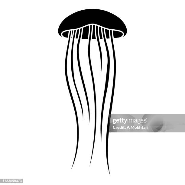 jellyfish, squid icon. - jellyfish stock illustrations