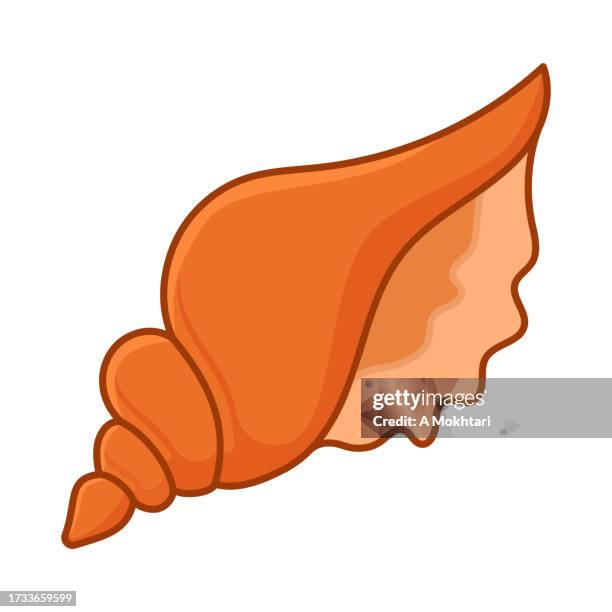 stockillustraties, clipart, cartoons en iconen met whelk icon, sea shell. - conch shell vector