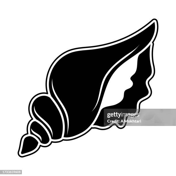 ilustrações de stock, clip art, desenhos animados e ícones de whelk icon, sea shell. - búzio molusco