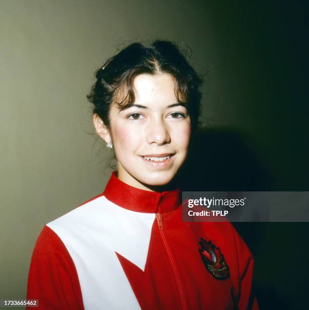 Portrait of Canadian figure skater Charlene Wong, Helsinki, Finland, September 26, 1983. The photo was taken during a practice session prior to the...
