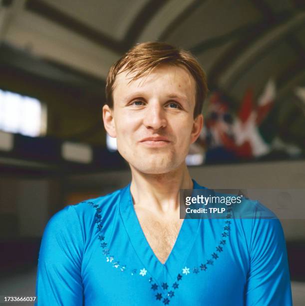 Portrait of Czech figure skater Karol Foltan, Helsinki, Finland, September 26, 1983. The photo was taken during a practice session prior to the 1983...