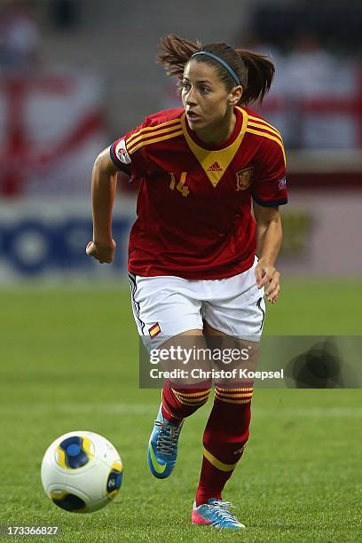 Vicky Losada of Spain runs with the ball during the UEFA Women's EURO 2013 Group C match between England and Spain at Linkoping Arena on July 12,...