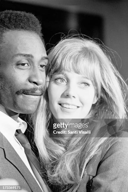 Actress Blythe Danner posing for a portrait with Cleavon Little on June 6, 1969 in New York, New York.