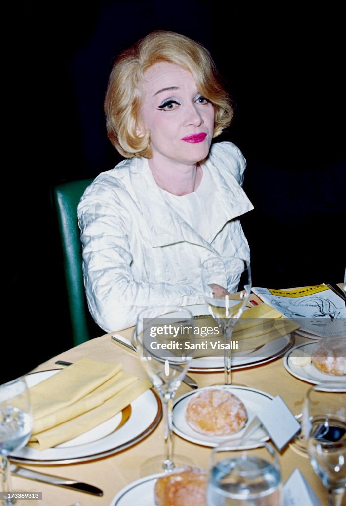 Actress Marlene Dietrich At A Party