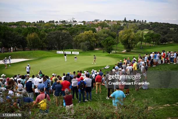 General view of spectators on the sixth green on Day Two of the acciona Open de Espana presented by Madrid at Club de Campo Villa de Madrid on...