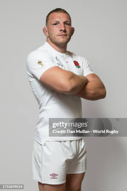 Sam Underhill of England poses for a portrait during the England Rugby World Cup 2023 Squad photocall on October 13, 2023 in Aix-en-Provence, France.