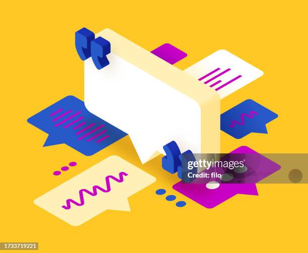 talking chatting speech bubble quote communication design element - speech language pathologist stock illustrations