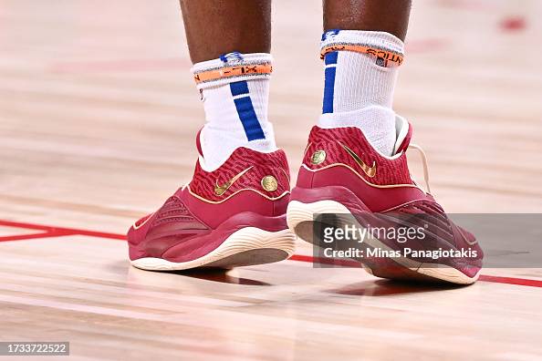 detailed view of the shoes worn by Isaiah Stewart of the Detroit News  Photo - Getty Images