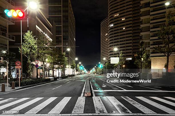 the port of yokohama 04 - city street at night stock pictures, royalty-free photos & images