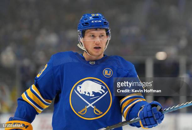 Jeff Skinner of the Buffalo Sabres during the game against the New York Rangers at KeyBank Center on October 12, 2023 in Buffalo, New York.