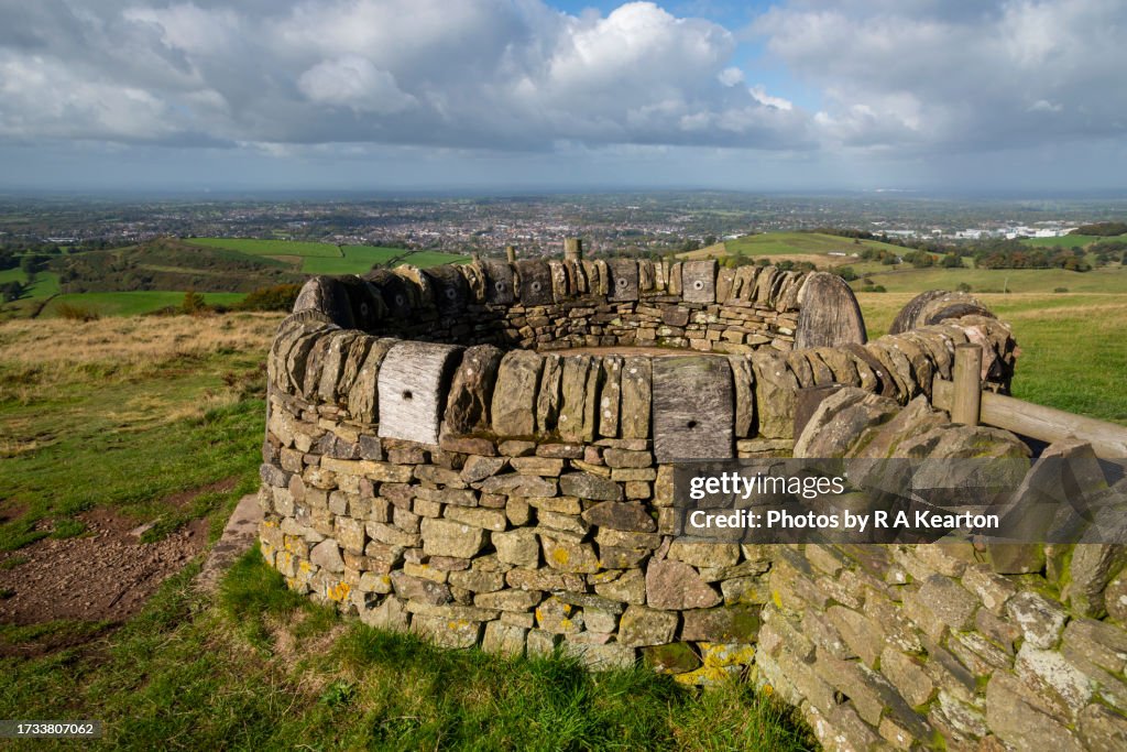 Drystone wall shelter on the Gritstone trail, Macclesfield, Cheshire, England