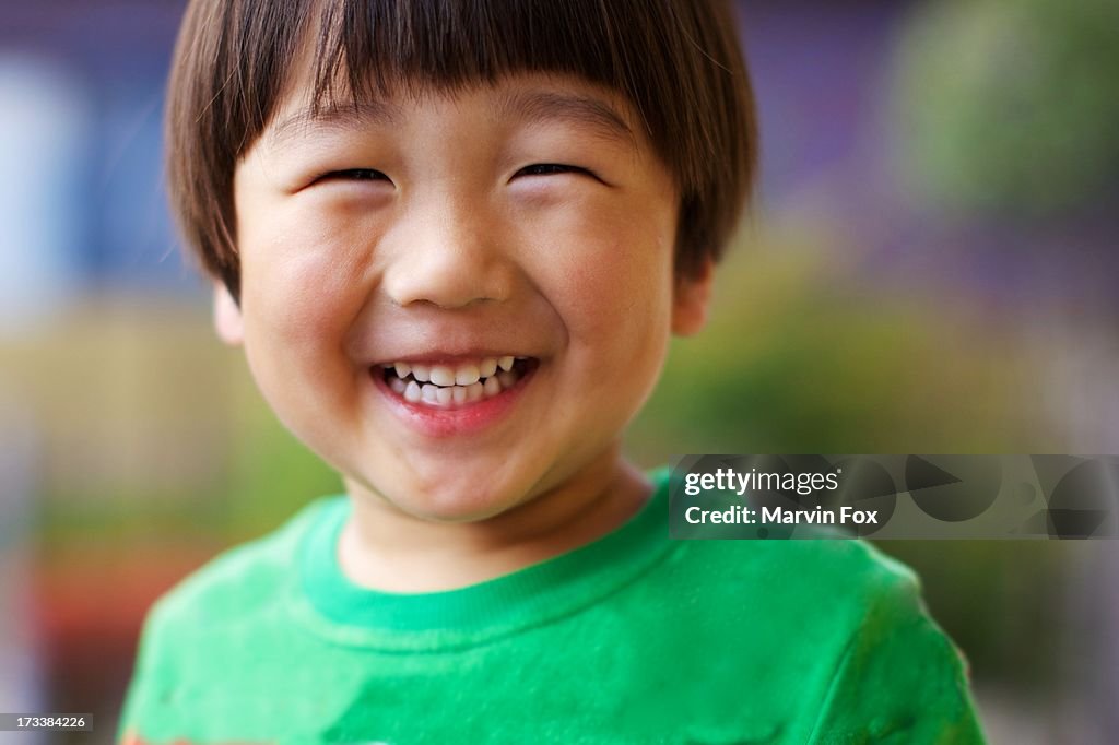 Japanese boy's big smile