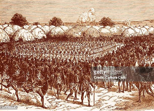 Protest in Masindi against British explorer Samuel Baker , 1873. Masindi was visited by Baker from 25 April 1872 to 14 June 1873. The expedition was...