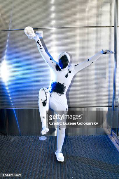 Cosplayer posing as The Spot from "Across the Spider-Verse" attends New York Comic Con 2023 - Day 2 at Javits Center on October 13, 2023 in New York...
