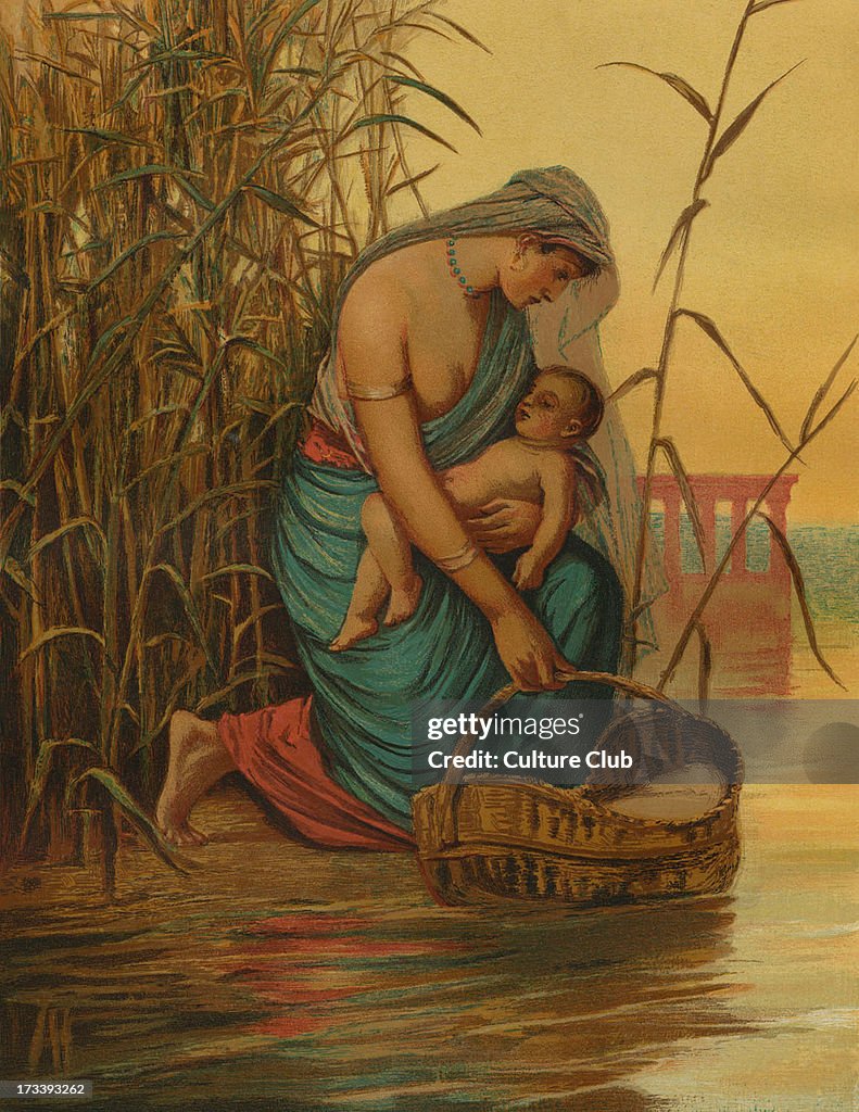 The infant Moses and his mother